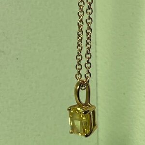 Elegant 18k Pink Gold Chain with Fancy Vivid Yellow Diamond Pendant